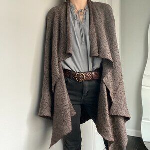 Free People brown asymmetric long cardigan